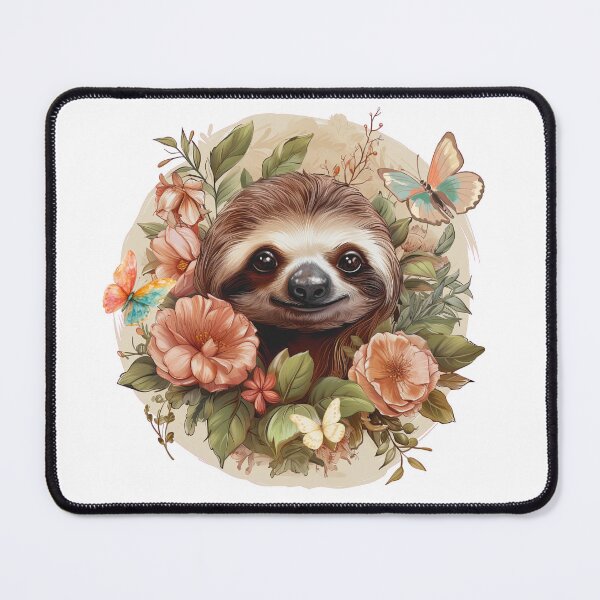 Item preview, A cute sloth among the flowers designed and sold by La-Bogi.