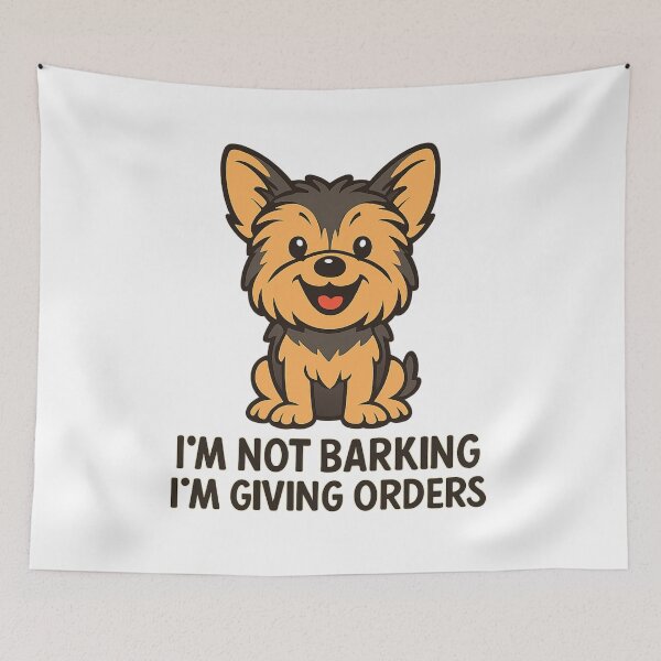 Item preview, I'm Not Barking I'm Giving Orders Funny Yorkie Shirt designed and sold by FurAndFlaireg.