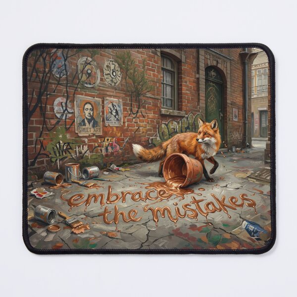 Item preview, Embrace The Mistakes Spilled Copper Paint Red Fox Art designed and sold by Englandbear.