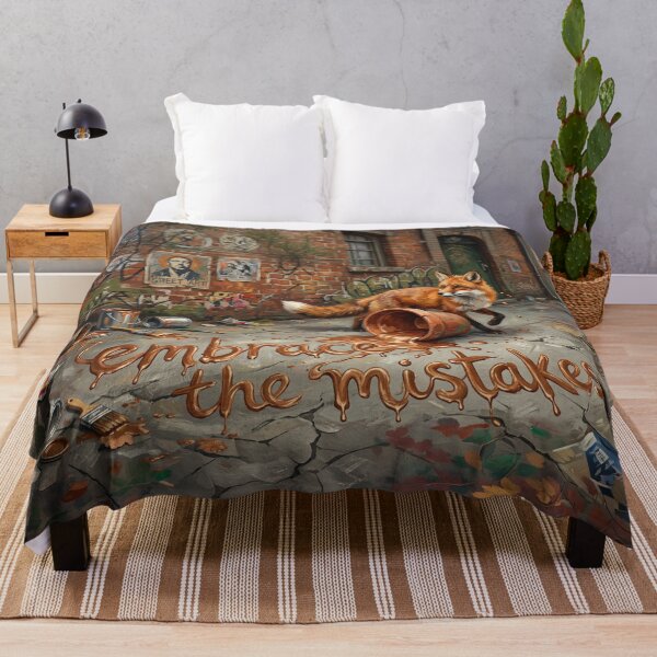 Item preview, Embrace The Mistakes Spilled Copper Paint Red Fox Art designed and sold by Englandbear.