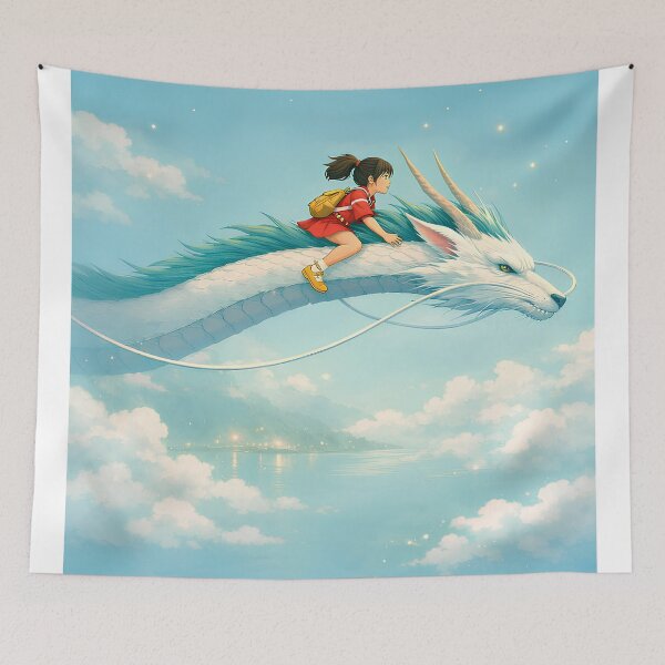 Item preview, Cute kawaii girl [[kiki's]] -%[ghiblis]%- flying aways dragon to sky  designed and sold by arcaneaeri.