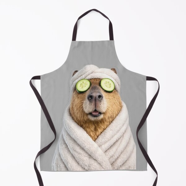 Item preview, Capybara Spa Day Sticker – Relaxing Capybara with Cucumber Eyes designed and sold by KawaiiOrbit.