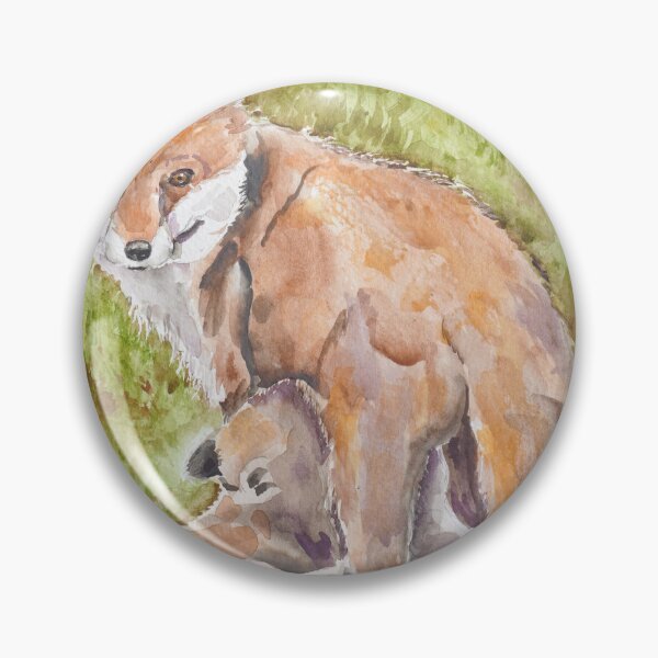 Item preview, fox baby drinking milk watercolour painting  designed and sold by ColorandColor.