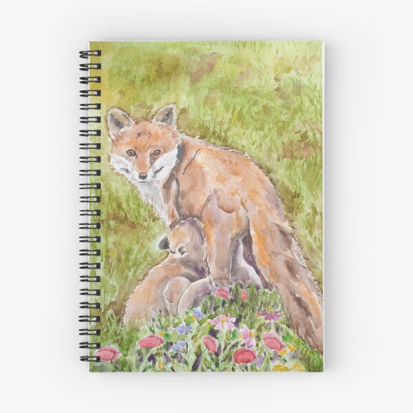 Item preview, fox baby drinking milk watercolour painting  designed and sold by ColorandColor.