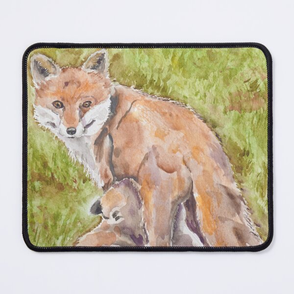 Item preview, fox baby drinking milk watercolour painting  designed and sold by ColorandColor.