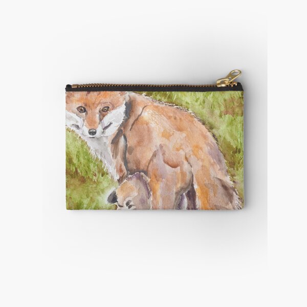 Item preview, fox baby drinking milk watercolour painting  designed and sold by ColorandColor.