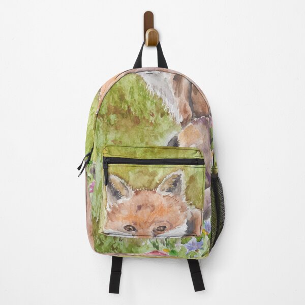Item preview, fox baby drinking milk watercolour painting designed and sold by ColorandColor.