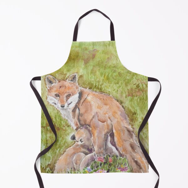 Item preview, fox baby drinking milk watercolour painting designed and sold by ColorandColor.