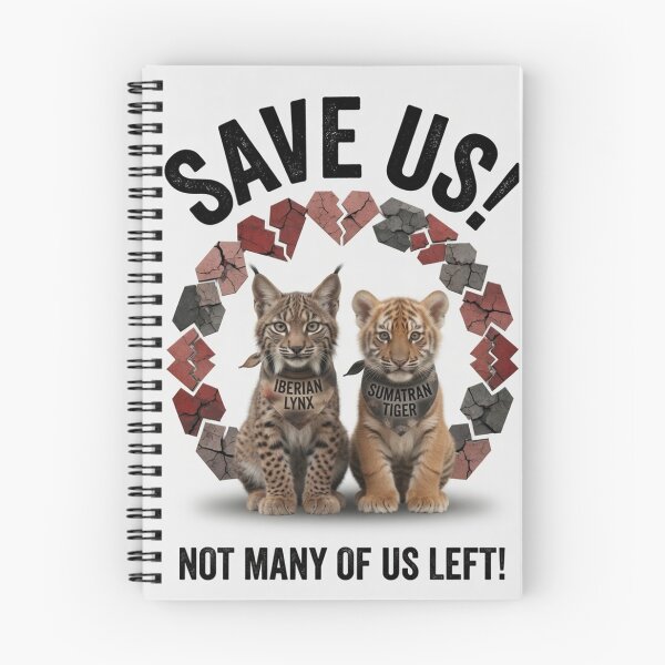 Item preview, Save Us! Iberian Lynx & Sumatran Tiger Cubs Poster designed and sold by Pioneer Spirit Market.