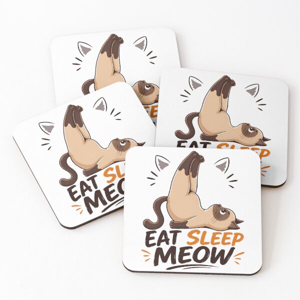 Item preview, Eat Sleep Meow Cute Cat. designed and sold by HorrorInkStudio.