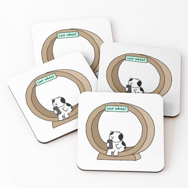 Item preview, a Cat checking smartphone on cat wheel designed and sold by superbaechoo.