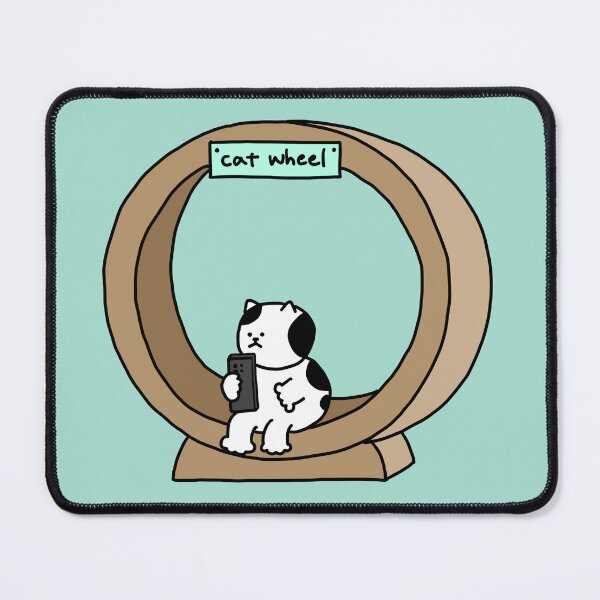 Item preview, a Cat checking smartphone on cat wheel designed and sold by superbaechoo.