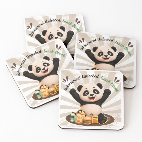 Item preview, Achievement Unlocked Lunch Break Cute Panda Sticker Reward Design designed and sold by EnginerdStudio.