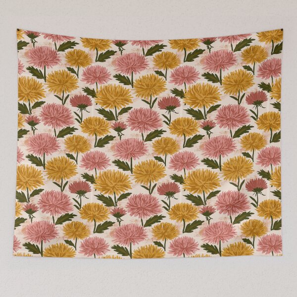 Item preview, Petaled Chrysanthemum Floral  - Botanical Garden Pattern - Anniversary Gift Ideas designed and sold by RoyalStarsPatts.
