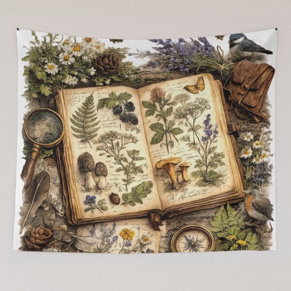Item preview, Wall Art - Postcard - T-shirt: Botanical Explorer’s Journal – Nature Study Art designed and sold by ForeverPrintsOK.