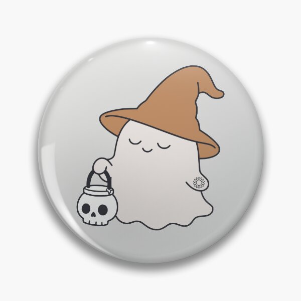 Item preview, Minimalist Witch Cute Ghost With Skull Lantern Line Art designed and sold by suncorner28.