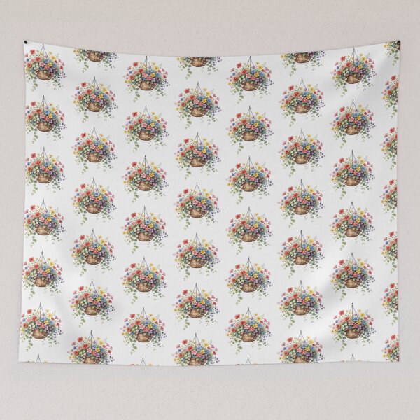Item preview, Hanging Flower Basket Botanical Cottagecore Decor designed and sold by AillustriaAK.
