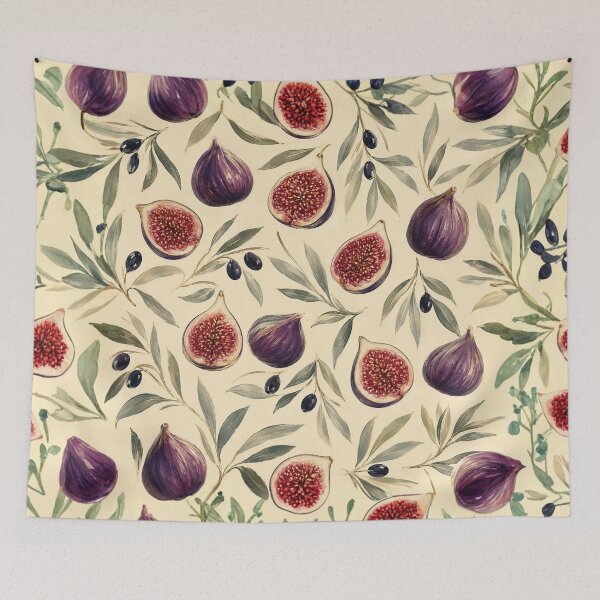 Item preview, Rustic Mediterranean Fig Pattern - Summer Oil Painting Botanical designed and sold by Digital Muse Store.