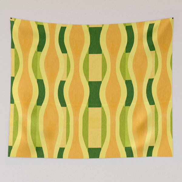 Item preview, Retro Lime and Mustard Waves designed and sold by Piotrek0001.