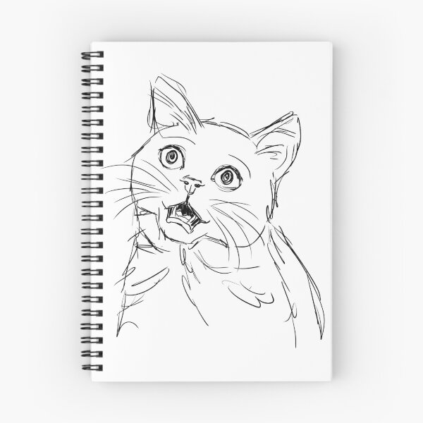 Item preview, Surprised Cat - Raw Minimalist Sketch designed and sold by JustArtSoulUK.