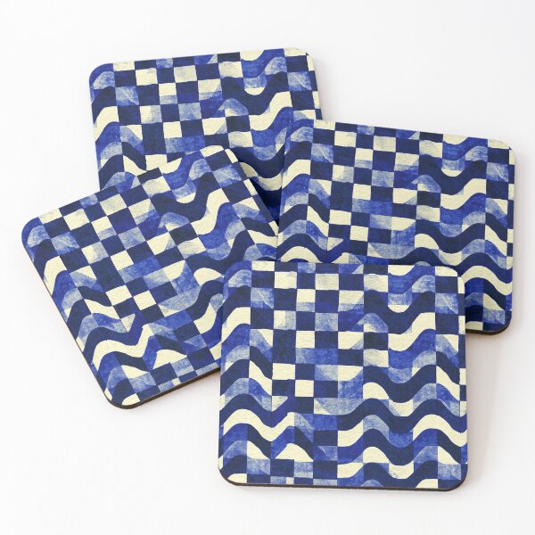 Item preview, Cobalt Blue Wavy Checkers designed and sold by Piotrek0001.