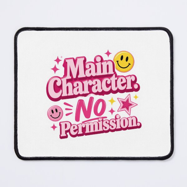 Item preview, Main Character Energy. No Permission Cute Pink Aesthetic Quote Sticker. Trendy Y2K Coquette Gen Z Motivational Design designed and sold by Aarvya Fashion Club ( A.F.C ).