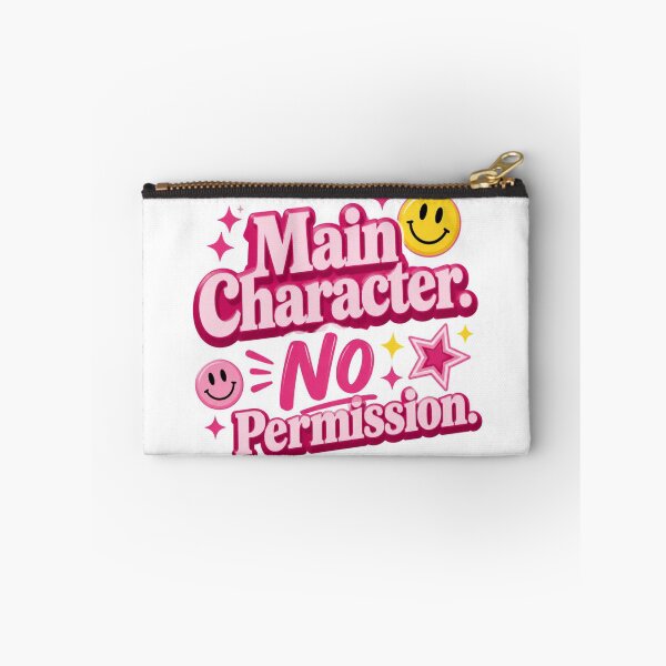 Item preview, Main Character Energy. No Permission Cute Pink Aesthetic Quote Sticker. Trendy Y2K Coquette Gen Z Motivational Design designed and sold by Aarvya Fashion Club ( A.F.C ).