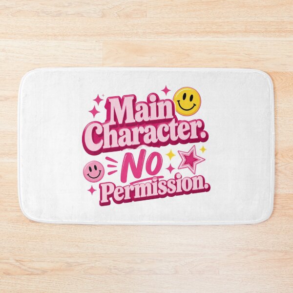 Item preview, Main Character Energy. No Permission Cute Pink Aesthetic Quote Sticker. Trendy Y2K Coquette Gen Z Motivational Design designed and sold by Aarvya Fashion Club ( A.F.C ).