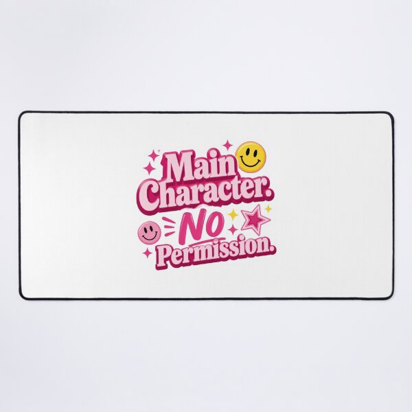 Item preview, Main Character Energy. No Permission Cute Pink Aesthetic Quote Sticker. Trendy Y2K Coquette Gen Z Motivational Design designed and sold by Aarvya Fashion Club ( A.F.C ).