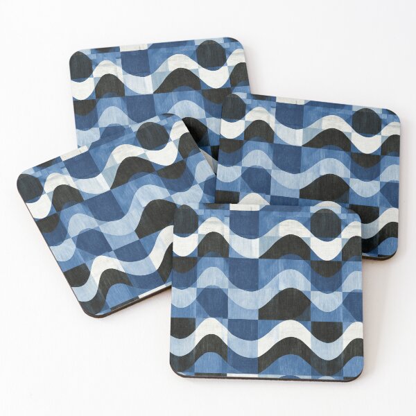 Item preview, Navy Blue Sine Wave Texture designed and sold by Piotrek0001.