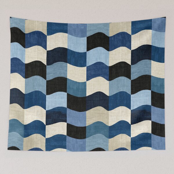Item preview, Denim Blue Geometric Flow Art designed and sold by Piotrek0001.