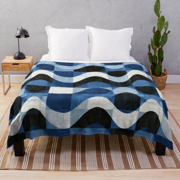 Item preview, Navy Blue Sine Wave Texture designed and sold by Piotrek0001.