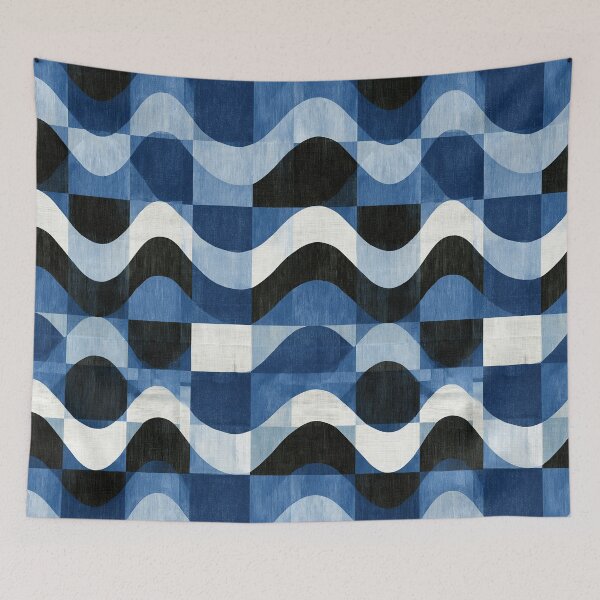 Item preview, Navy Blue Sine Wave Texture designed and sold by Piotrek0001.