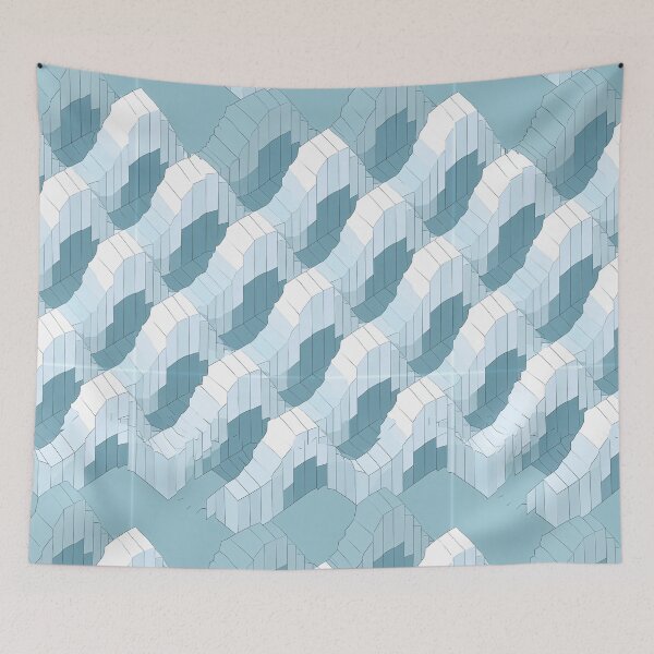 Item preview, Arctic Blue Geometric Step Design designed and sold by Piotrek0001.