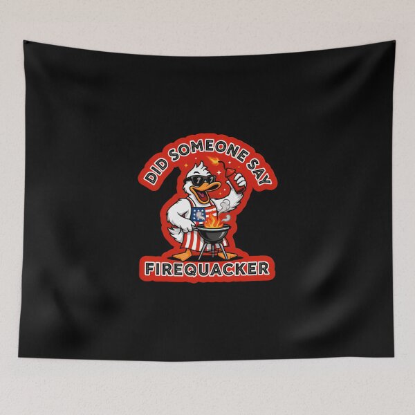 Item preview, Did Someone Say Firequacker Funny 4th of July BBQ Duck Gift designed and sold by DejvArtist.