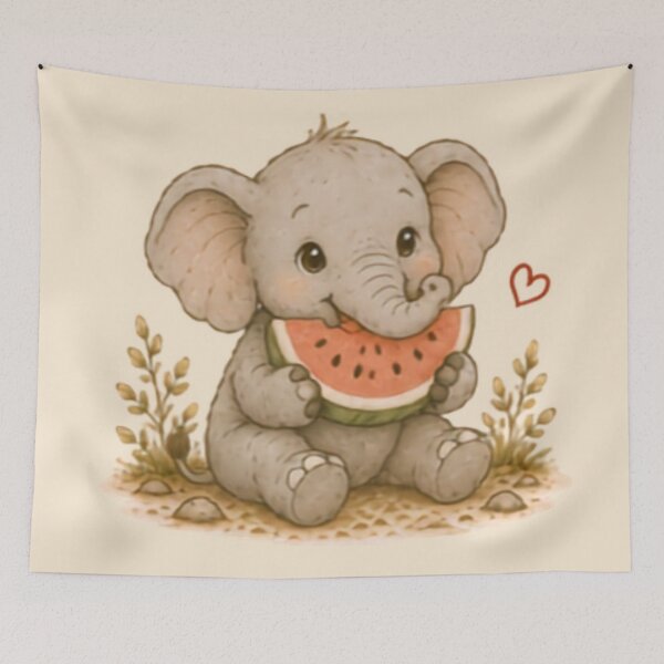 Item preview, Snack Time Elephant designed and sold by MellowMunchkins.