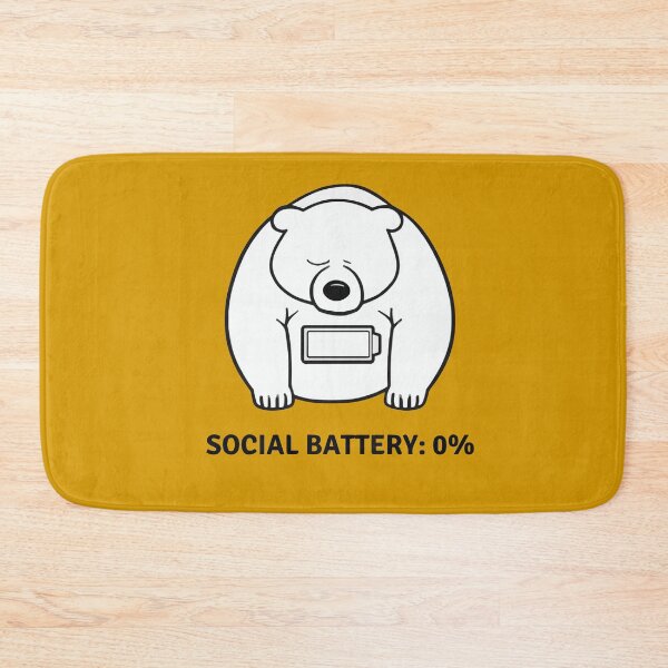 Item preview, Social Battery 0% Bear Design  – Funny Introvert Minimalist One-Color Design for Tired Introverts & Low-Energy Humor Gifts designed and sold by AbderraimArt.