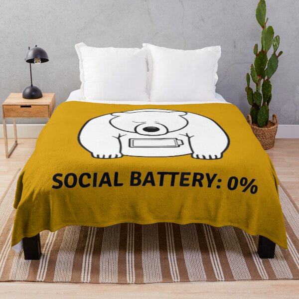 Item preview, Social Battery 0% Bear Design – Funny Introvert Minimalist One-Color Design for Tired Introverts & Low-Energy Humor Gifts designed and sold by AbderraimArt.