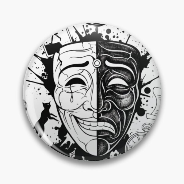 Item preview, Theater Mask Abstract Art designed and sold by ghostlogic-th.