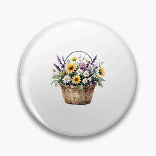 Aperçu de l'œuvre Sunflower Basket Sticker | Cottage Garden Flowers créée et vendue par AillustriaAK.