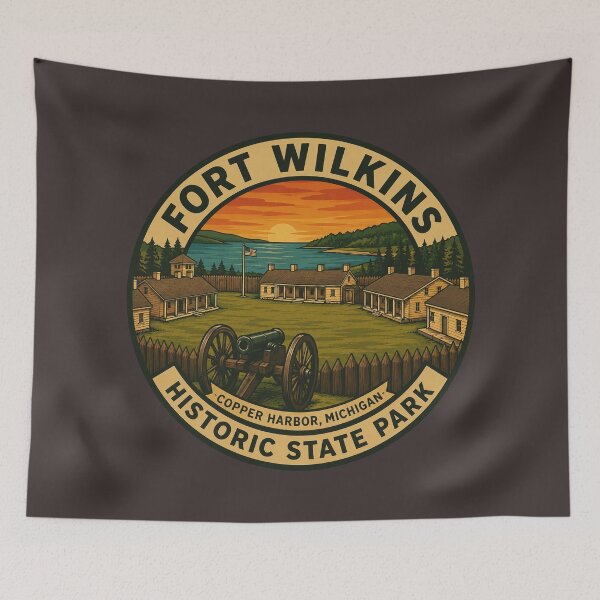 Item preview, Fort Wilkins Historic State Park Michigan Travel Badge designed and sold by American Travels.