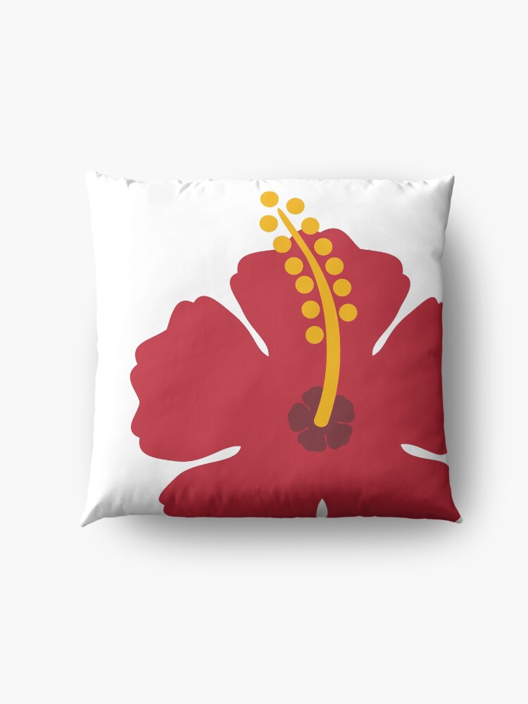 Alternate view of Red Hibiscus Flower Floor Pillow