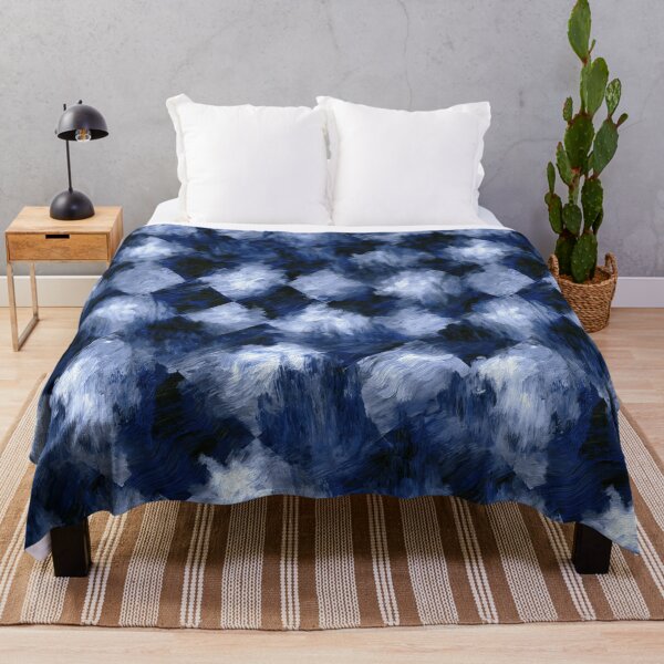 Item preview, Midnight Blue Textured Checkered Art designed and sold by Piotrek0001.
