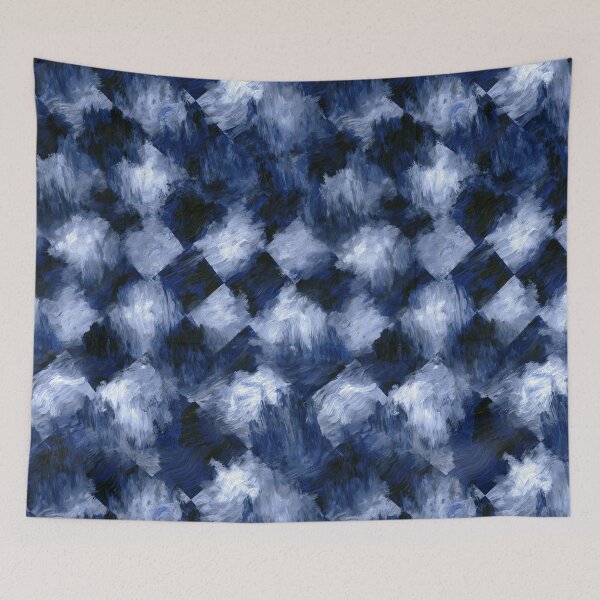 Item preview, Midnight Blue Textured Checkered Art designed and sold by Piotrek0001.