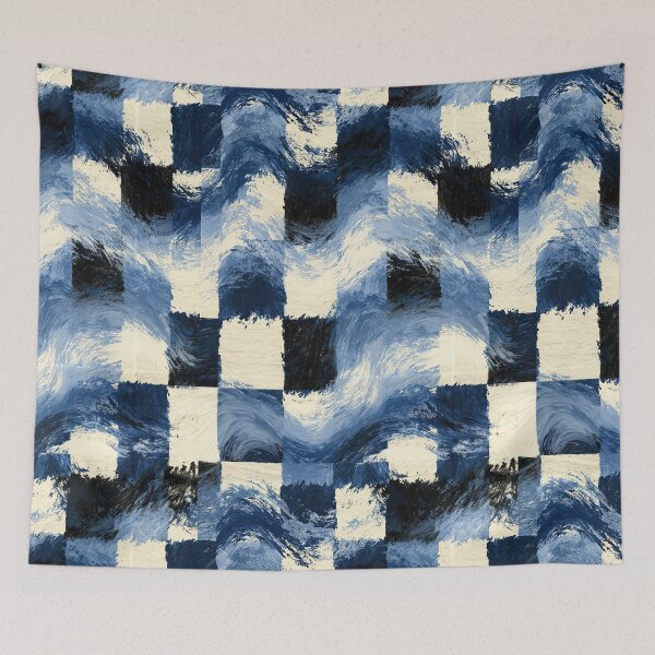 Item preview, Sapphire Blue Glitch Grid Pattern designed and sold by Piotrek0001.