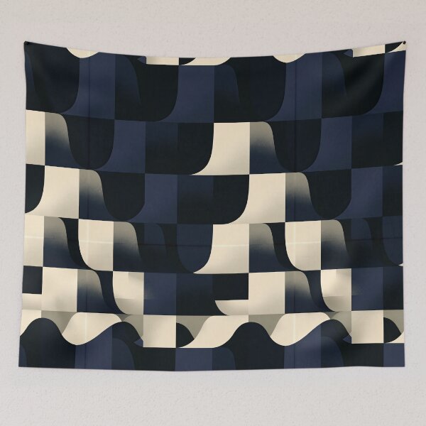 Item preview, Dark Navy Liquid Square Pattern designed and sold by Piotrek0001.