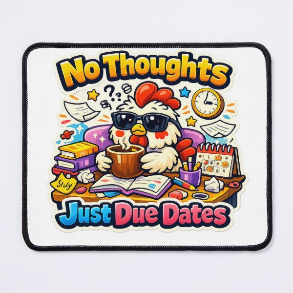 Item preview, No Thoughts Just Due Dates  designed and sold by Chill Chicken Studio.
