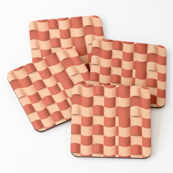 Item preview, Rust Red Layered Sine Wave Art designed and sold by Piotrek0001.