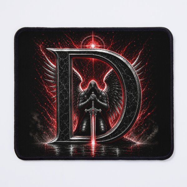 Item preview, Crimson Oath Sentinel Letter D designed and sold by BlissBlvdShop.