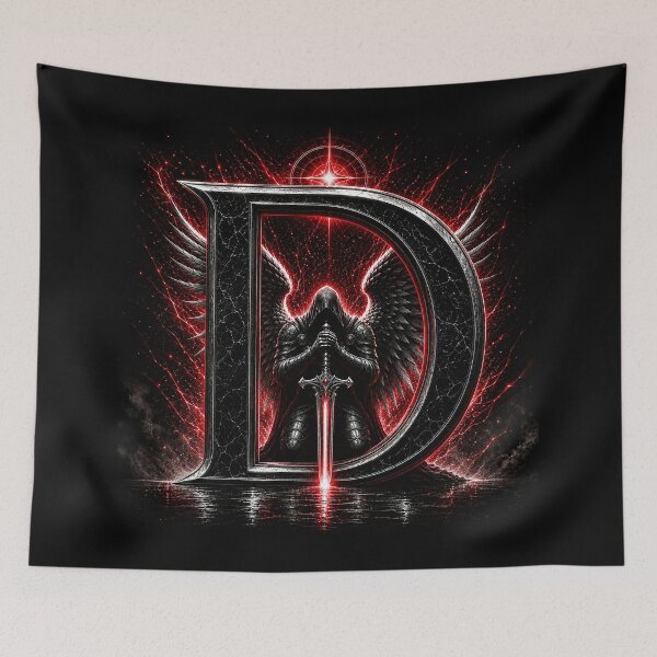 Item preview, Crimson Oath Sentinel Letter D designed and sold by BlissBlvdShop.